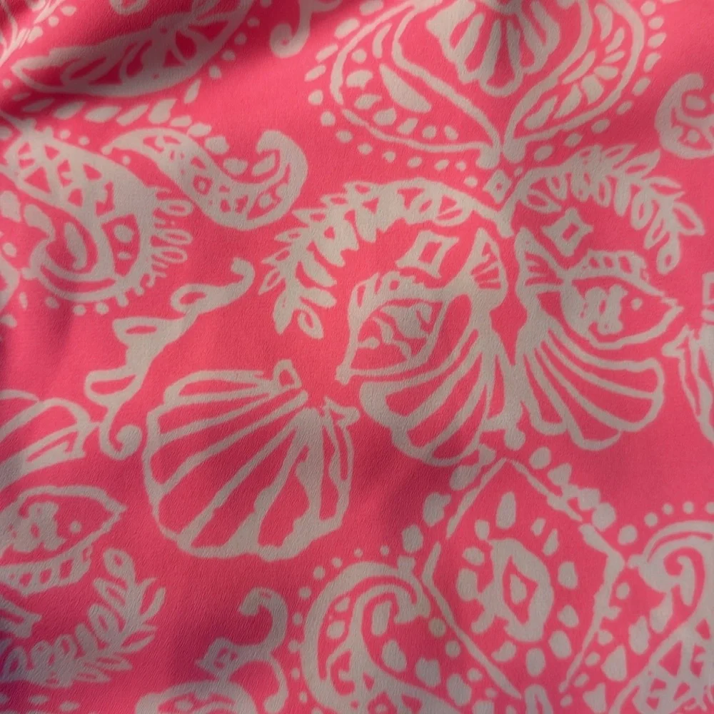 Lilly Pulitzer Pink & White Beach Patterned Shorts/Skort-00(see measurements) - Picture 4 of 9